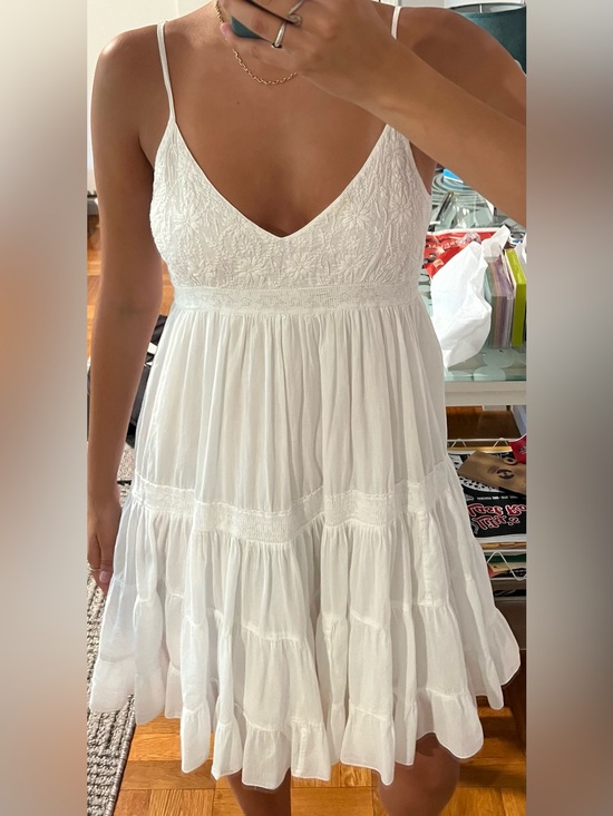 Karma Highway Dresses & Skirts - Karma Highway White Tiered Mini Dress, Size S